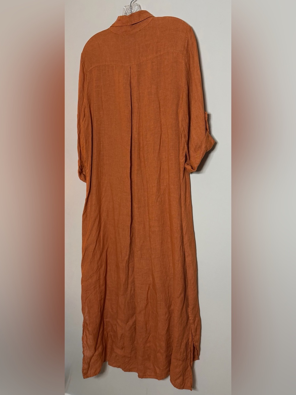 Charlie B Button-Front Linen Shirt Dress in Rust Size L - Picture 7 of 11
